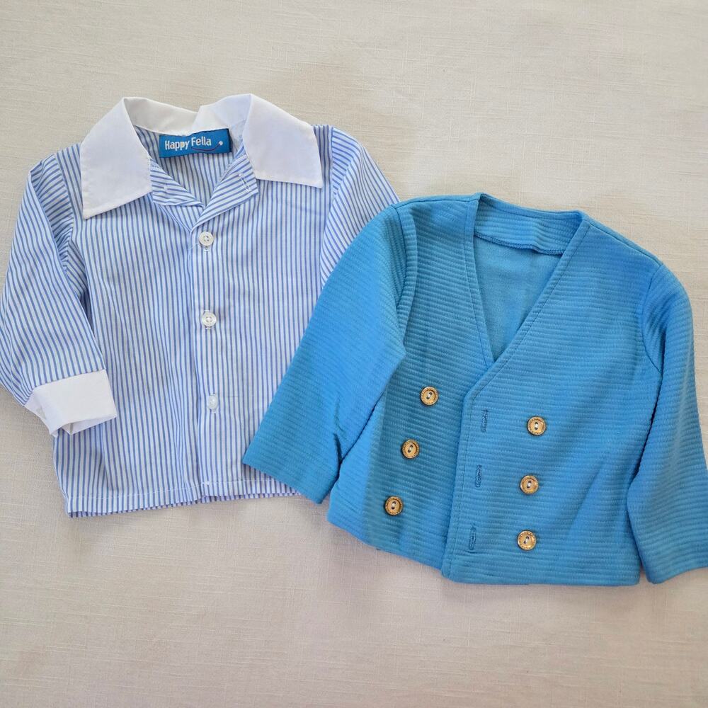 Vintage Blue Blazer + Shirt Bundle 12 months